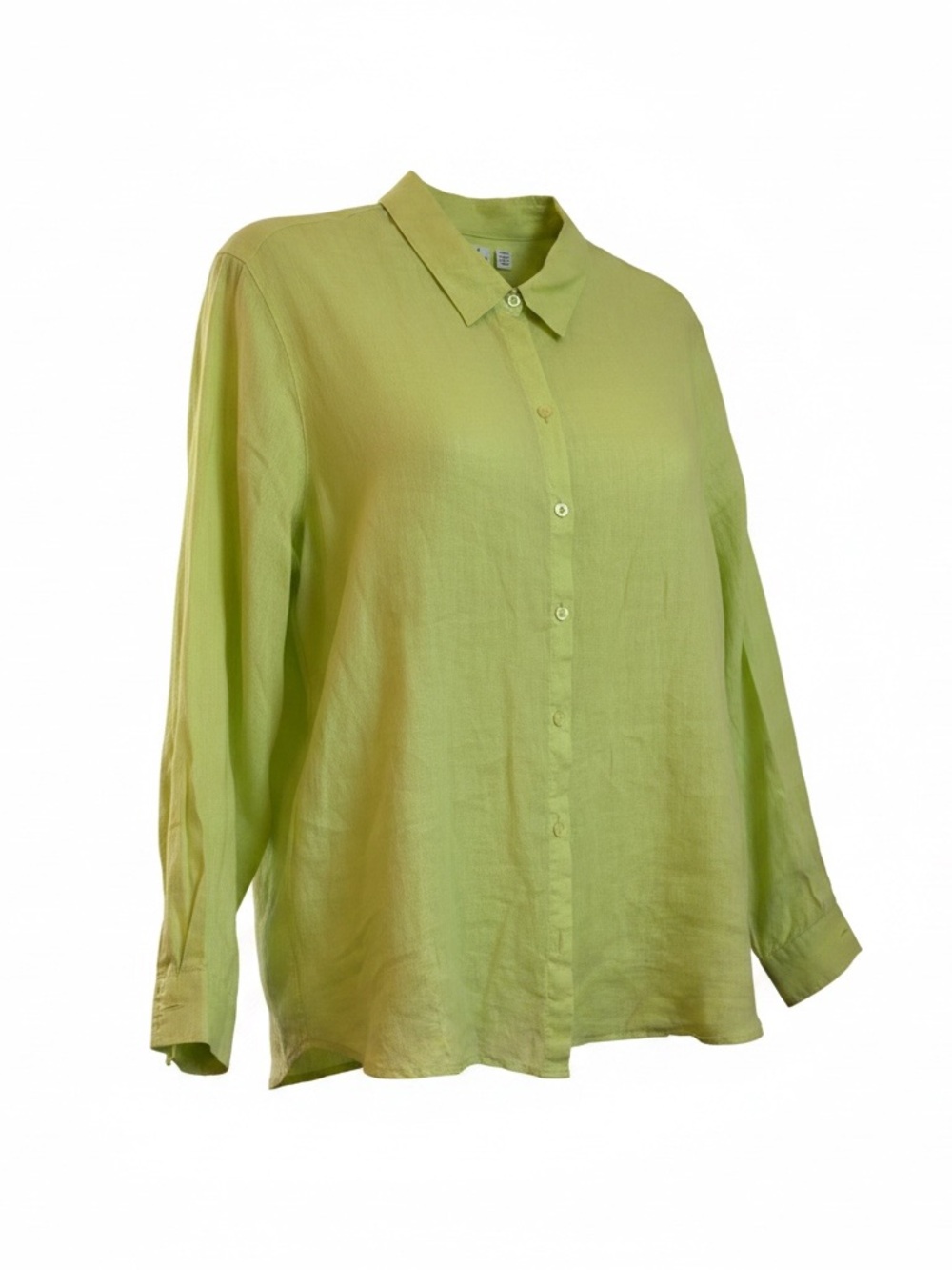 Kim Rogers Lime Green Linen Button-Down Shirt.